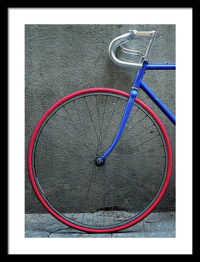 Bike #2, Red and Blue / Art Photo - Framed Print