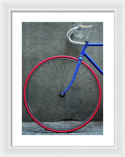 Bike #2, Red and Blue / Art Photo - Framed Print