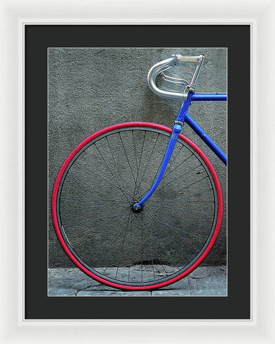 Bike #2, Red and Blue / Art Photo - Framed Print