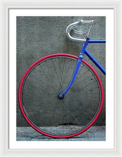 Bike #2, Red and Blue / Art Photo - Framed Print