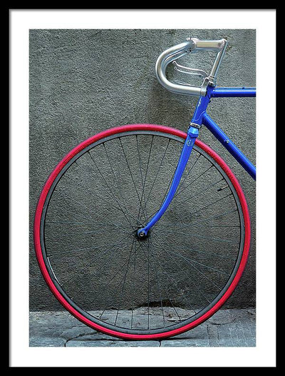 Bike #2, Red and Blue / Art Photo - Framed Print