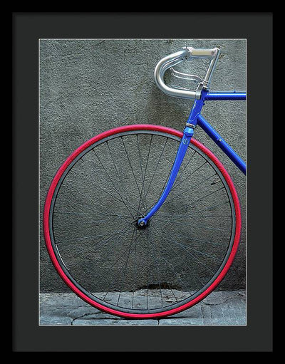 Bike #2, Red and Blue / Art Photo - Framed Print