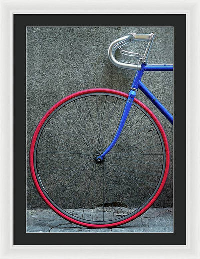 Bike #2, Red and Blue / Art Photo - Framed Print