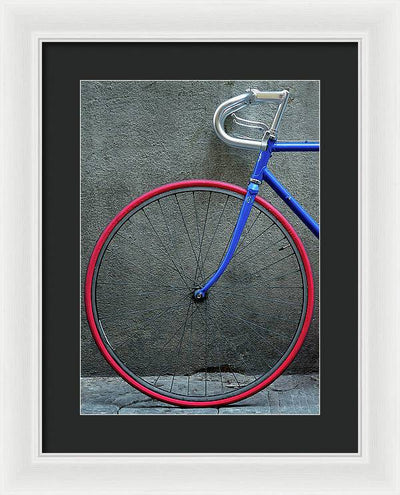 Bike #2, Red and Blue / Art Photo - Framed Print