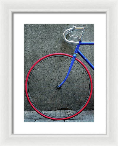 Bike #2, Red and Blue / Art Photo - Framed Print