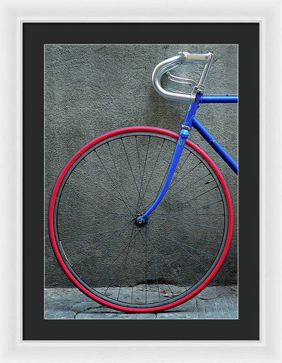 Bike #2, Red and Blue / Art Photo - Framed Print