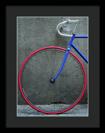 Bike #2, Red and Blue / Art Photo - Framed Print