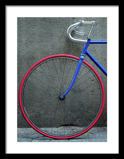 Bike #2, Red and Blue / Art Photo - Framed Print