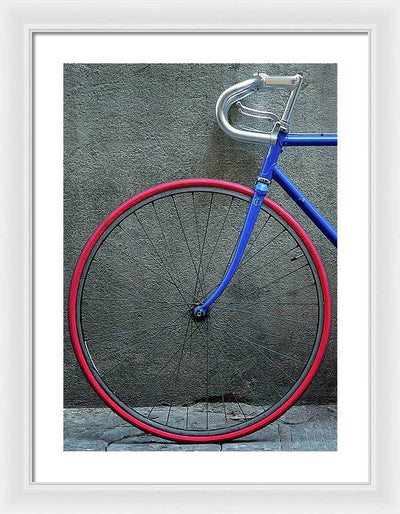 Bike #2, Red and Blue / Art Photo - Framed Print