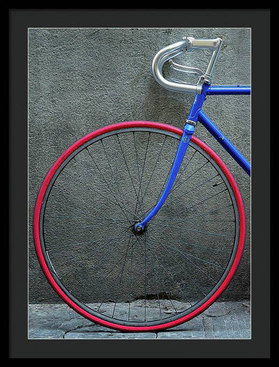 Bike #2, Red and Blue / Art Photo - Framed Print