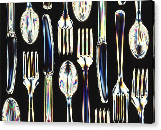 Biodegradable Plastic Utensils / Art Photo - Acrylic Print