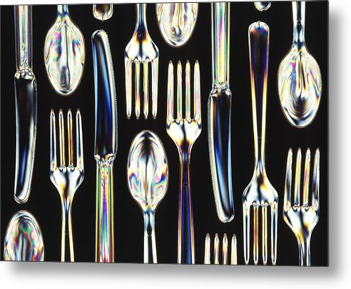 Biodegradable Plastic Utensils / Art Photo - Metal Print