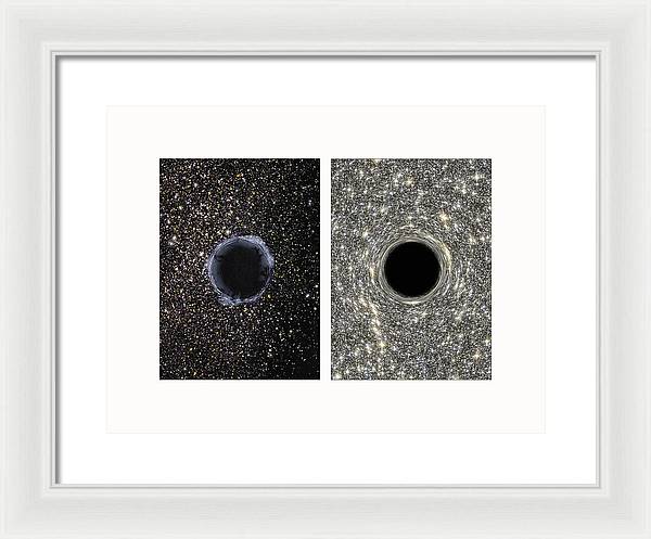 Black Holes in the Universe - diptych / Art Photo - Framed Print