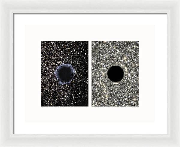 Black Holes in the Universe - diptych / Art Photo - Framed Print