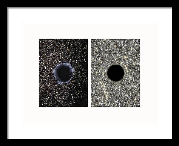 Black Holes in the Universe - diptych / Art Photo - Framed Print