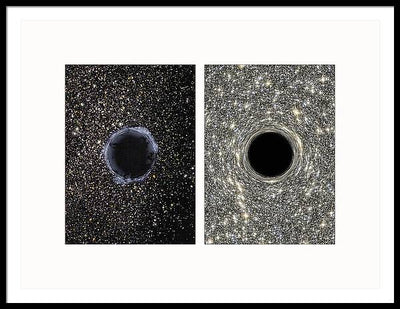 Black Holes in the Universe - diptych / Art Photo - Framed Print