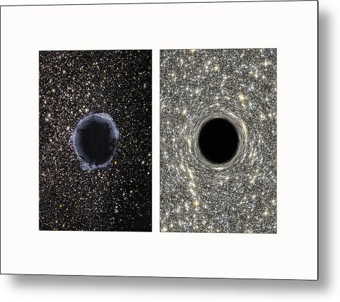 Black Holes in the Universe - diptych / Art Photo - Metal Print