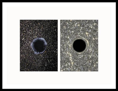 Black Holes in the Universe - diptych / Art Photo - Framed Print