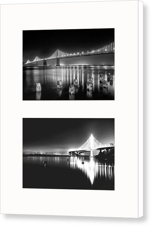 Bridges, Night - diptych / Art Photo - Canvas Print