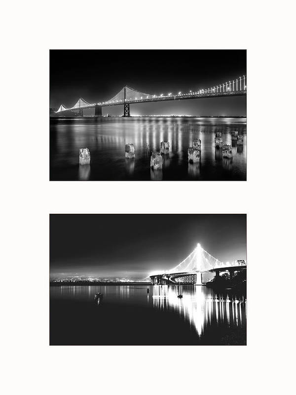 Bridges, Night - diptych / Art Photo - Art Print