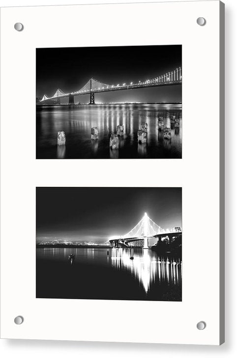 Bridges, Night - diptych / Art Photo - Acrylic Print