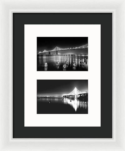 Bridges, Night - diptych / Art Photo - Framed Print