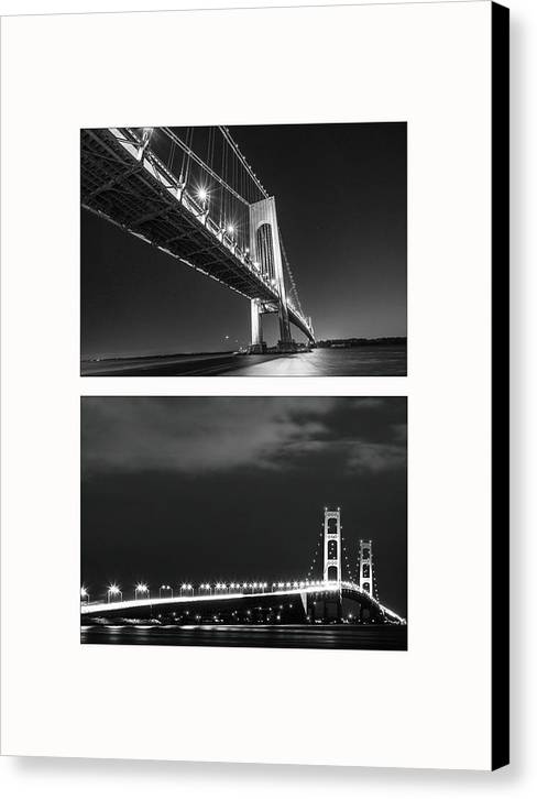 Bridges, Night - diptych / Art Photo - Canvas Print