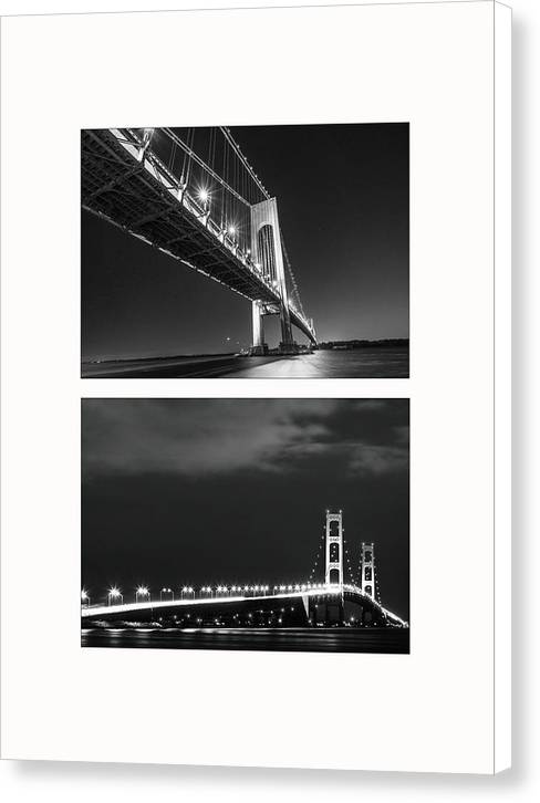 Bridges, Night - diptych / Art Photo - Canvas Print