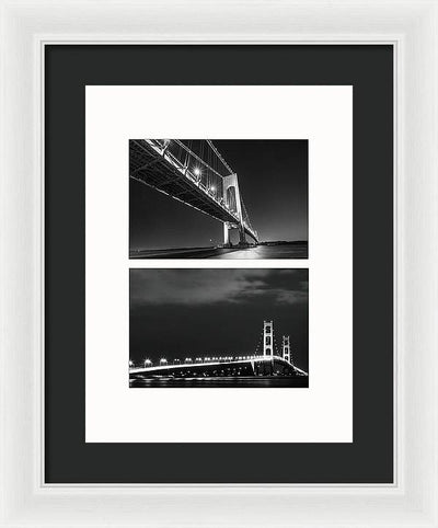 Bridges, Night - diptych / Art Photo - Framed Print