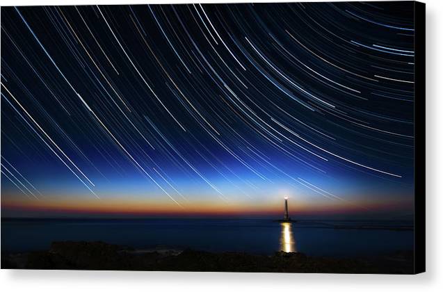 Circumpolar Stars in Star Trails / Art Photo - Canvas Print