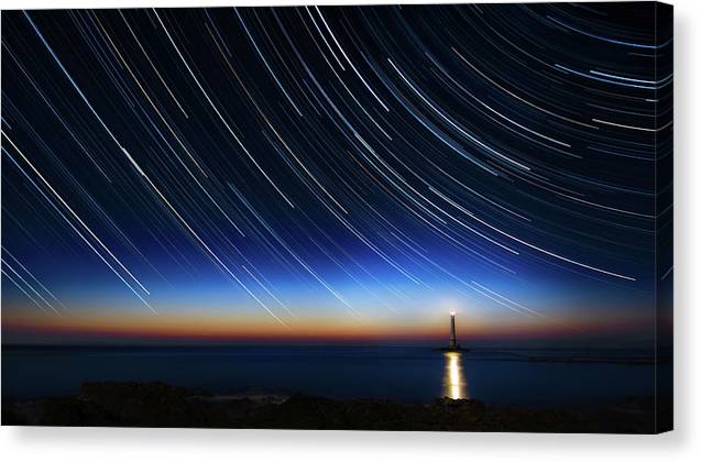 Circumpolar Stars in Star Trails / Art Photo - Canvas Print