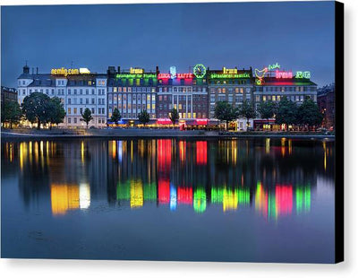 Cityscape and Skyline by the Copenhagen Lakes, Denmark / Art Photo - Canvas Print