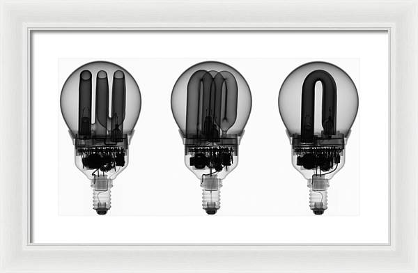 Compact Fluorescent Lamp, X-ray / Art Photo - Framed Print