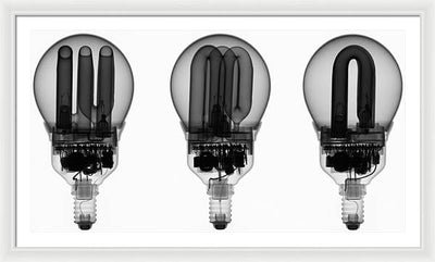 Compact Fluorescent Lamp, X-ray / Art Photo - Framed Print