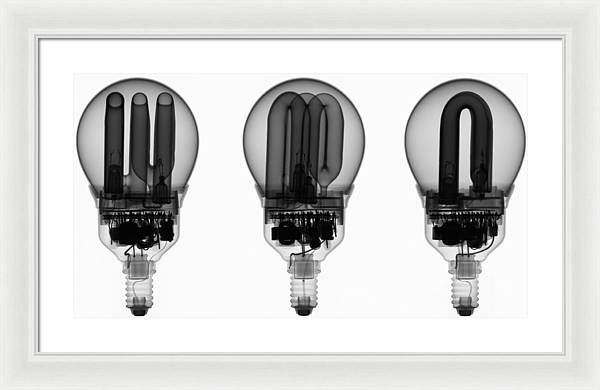 Compact Fluorescent Lamp, X-ray / Art Photo - Framed Print