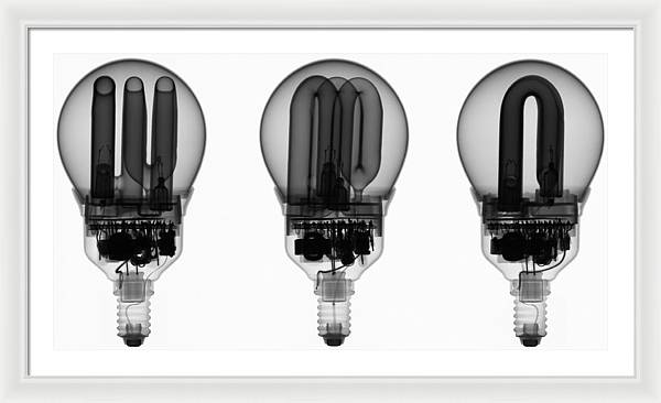 Compact Fluorescent Lamp, X-ray / Art Photo - Framed Print