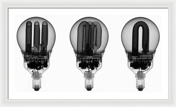 Compact Fluorescent Lamp, X-ray / Art Photo - Framed Print