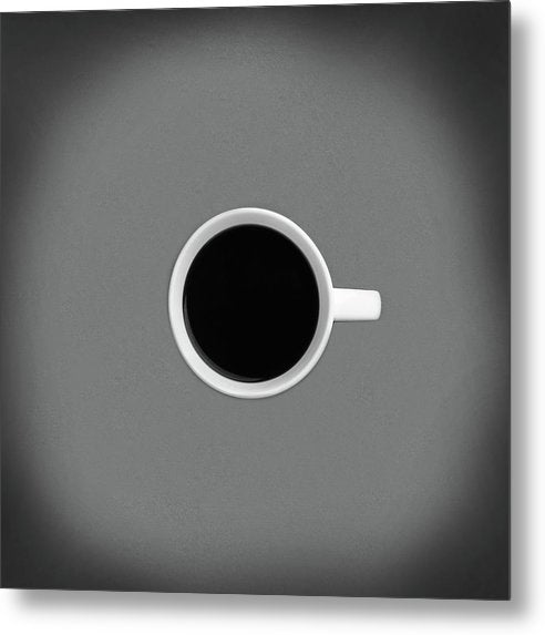 Cup of Coffee, Monochrome / Art Photo - Metal Print