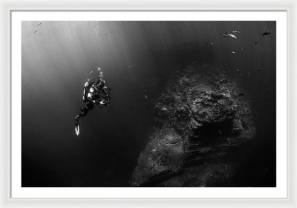 Deep Blue, in Black / Art Photo - Framed Print