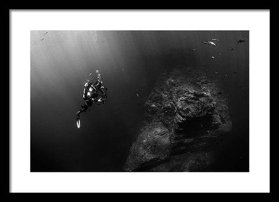 Deep Blue, in Black / Art Photo - Framed Print