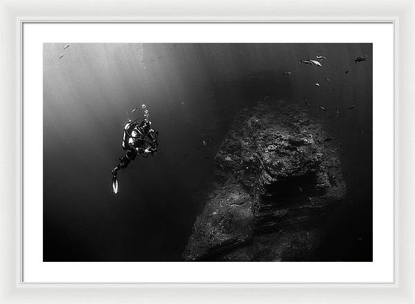 Deep Blue, in Black / Art Photo - Framed Print