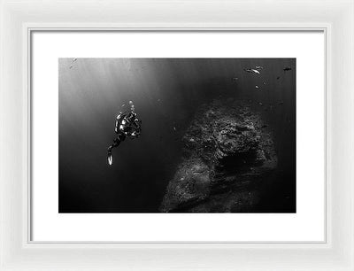 Deep Blue, in Black / Art Photo - Framed Print