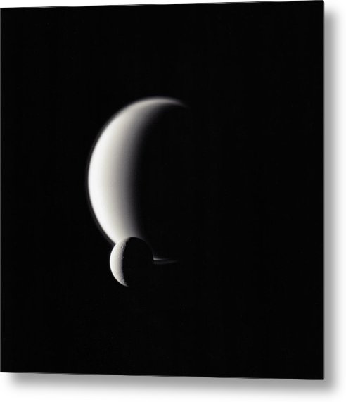 Dione and Titan / Art Photo - Metal Print