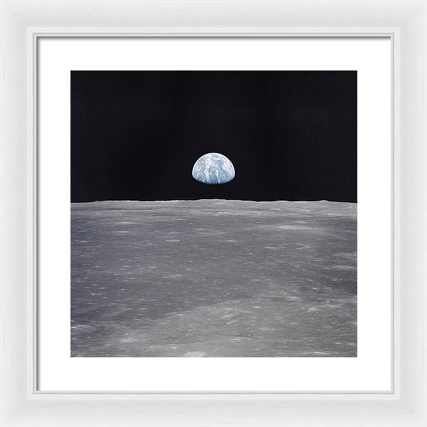 Earth Rise on the Moon, Apollo 11 / Art Photo - Framed Print