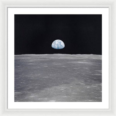 Earth Rise on the Moon, Apollo 11 / Art Photo - Framed Print