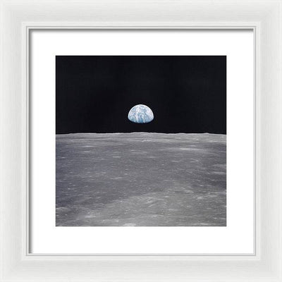 Earth Rise on the Moon, Apollo 11 / Art Photo - Framed Print