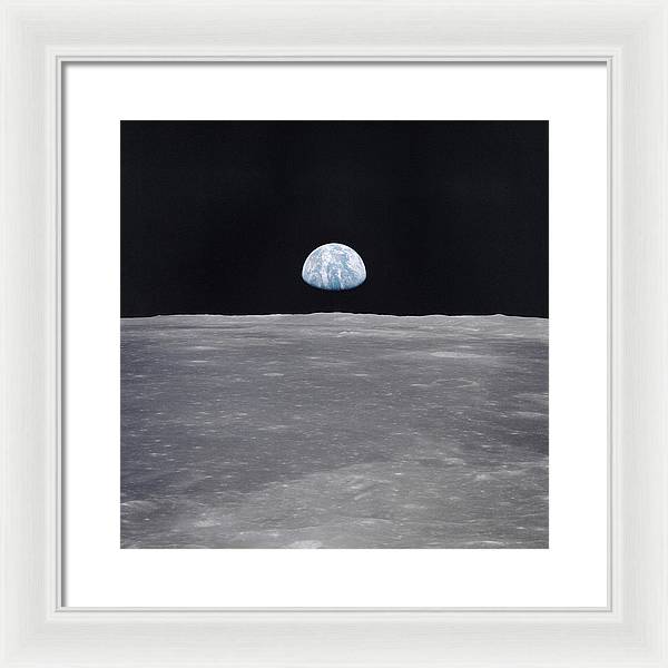 Earth Rise on the Moon, Apollo 11 / Art Photo - Framed Print