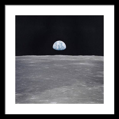 Earth Rise on the Moon, Apollo 11 / Art Photo - Framed Print