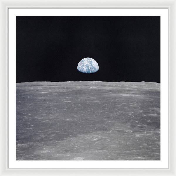 Earth Rise on the Moon, Apollo 11 / Art Photo - Framed Print