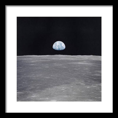 Earth Rise on the Moon, Apollo 11 / Art Photo - Framed Print